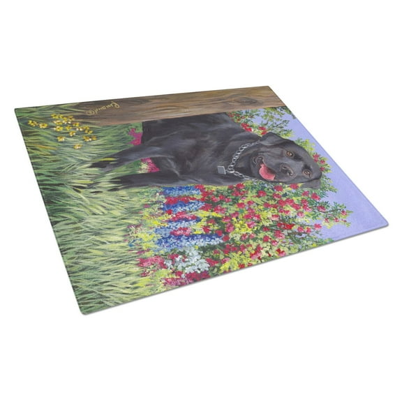 Black Labrador Retriever Glass Cutting Board Large PPP3028LCB