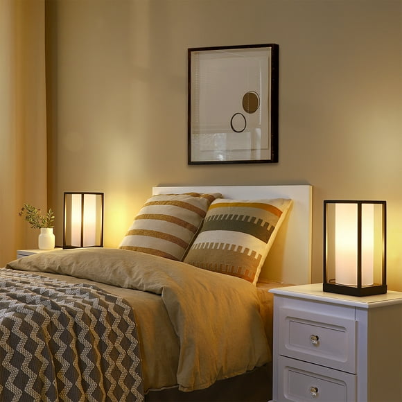 DEWENWILS 2-Pack Lamps Table with USB, Dimmable, Touch Table Lamp with LED Bulb for Bedroom, Living Room, Study, Office