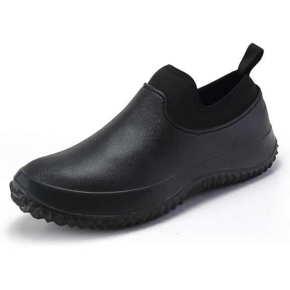 SKIUHS Men & Women's Slip-On Slip Resistant Chef Shoes – Waterproof Oil Resistant Microfiber Leather Kitchen Work Safety Footwear