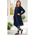 thumbnail image 2 of Woman Within Plus Size Petite Stretch-Cotton Knit Pull-On Embroidered Leggings, 2 of 6