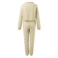 thumbnail image 5 of Women Two Piece Outfits Long Sleeve Half Zip Crop Sweatsuit With Jogger Pants Sets With Pockets Dressy Pant Suits for A Wedding plus Size Elegantly Casual Clothes for Women Pant Suits for Women Casual, 5 of 5