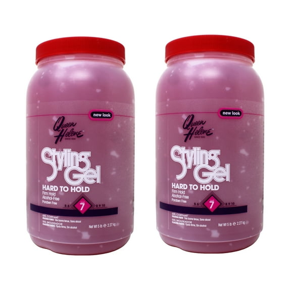 2 Pack - Queen Helene Hard to Hold Styling Gel, Firm Hold 7, Alcohol-Free, Paraben Free, 5 Lb (2.27 kg)