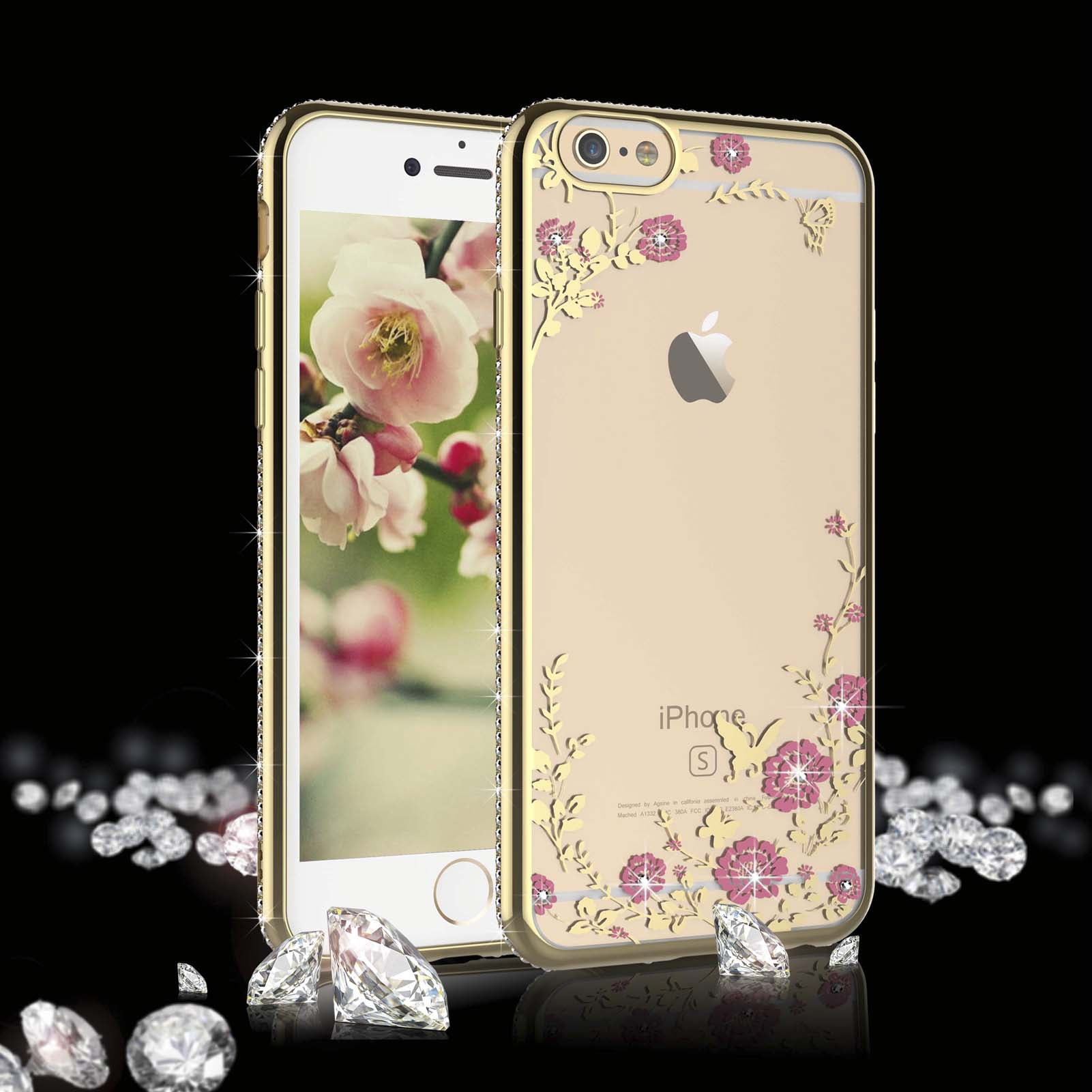 Njjex Cases For 5 5 Apple Iphone 6 Plus Iphone 6s Plus Glitter Crystal Plating Butterfly Floral Luxury Bling Diamond Rhinestone Clear Tpu Case For Iphone 6 Plus 6s Plus 5 5 Gold Flower Njjex Cases For 5 5 Apple Iphone 6 Plus Iphone 6s Plus Glitter Crystal Plating Butterfly Floral Luxury Bling Diamond Rhinestone Clear Tpu Case For Iphone 6 Plus 6s Plus 5 5 Gold Flower