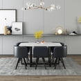thumbnail image 3 of Modern 7 Pieces Dining Table Set, Rectangle Dining Table with 6 Chairs for Dining Room, Kitchen, 3 of 7
