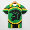 thumbnail image 3 of A Trojan Uk Flag in The Colors of Jamaica Men Zipper T-shirt Summer Casual Short Sleeve T-shirt Top, 3 of 7