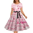 thumbnail image 1 of Fankiway Robe Patchwork Imprimée à Manches Courtes pour Femmes, Col Rond, Mi-Mollet, Grande Taille, Printemps 2976, 1 of 2