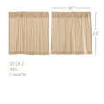 thumbnail image 3 of VHC Brands Burlap Vintage 4 PC Tan Curtain Set (2 Prairie Swag 36x18 and 2 Tier 24x36), 3 of 4