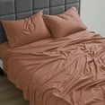 thumbnail image 5 of Nestl Full XL Sheets Set, 1800 Series Deep Pocket Bed Sheets Full XL 4 Piece, Luxury Soft Microfiber Full XL Sheets Sets, Rust, 5 of 9