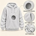 thumbnail image 5 of Stralyhd Unisex Hoodies with Pet Pouch Oversized Cat Carrier Large Front Pocket Loose Sweatshirt Soft Puppy Holder Long Sleeve Hoodies Gray S, 5 of 6