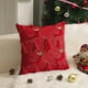 thumbnail image 1 of Cojín Navideño con Estampado de Árbol de Navidad y Copos de Nieve | Rojo, Poliéster, 45 X 45 Cm | Decoración Festiva para Sala de Estar (1 Unidad), 1 of 6