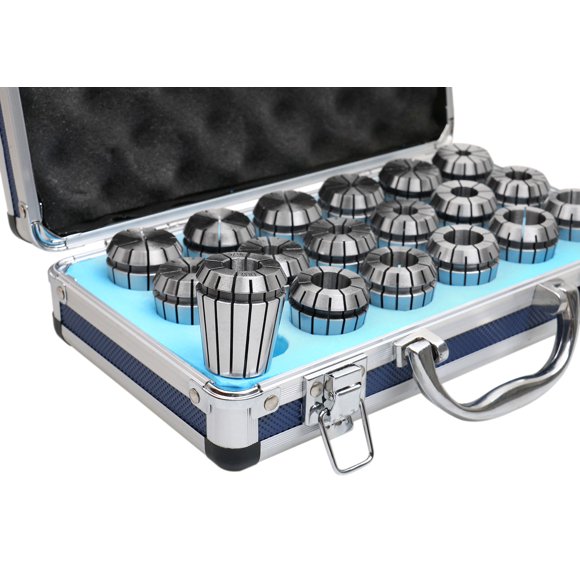 Accusize Industrial Tools 23 Pc Er40 Collet Set, Size from 1/8'' to 1'' in Fitted Strong Box, 0223-0935