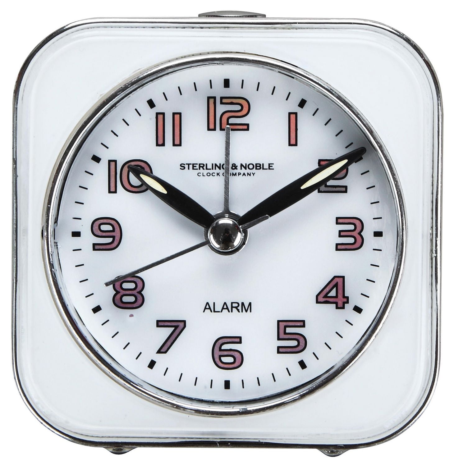 Hometrends Analog Square Alarm Clock, 2.8 in. W x 1.6 in. D x 3 in. H