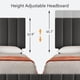 thumbnail image 3 of Tamaño completo forrado marco de cama con 4 almacenamiento cajones, adjustable cabecero, wood slats support - no necesita colchón base, easy to assemble (gris), 3 of 8
