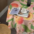 thumbnail image 5 of Pink Peach Tablecloth, Vintage Summer Tropic Fruits Leaves Flowers Table Cloth Cover for Holiday Home Picnic Party Wedding 60x60in, 5 of 6
