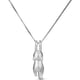 thumbnail image 1 of Collar con colgante de gato para mujer elaborado en plata de ley 925. Regalo elegante y a la moda con diseño de amor animal para niñas., 1 of 5