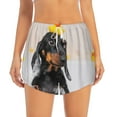 thumbnail image 2 of Daiia Dachshund Sitting in Bathtub Pattern Women's 2 in 1 Running Shorts - Lightweight Athletic Workout Gym Yoga Shorts Liner with Phone Pockets-Medium, 2 of 7