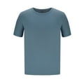 thumbnail image 5 of Lmnyox Big and Tall Mens T Shirt Short Sleeve Crew Neck Fashion Casual Pullover Tee Solid Color Basic Tees 1-2 Pack, 5 of 6