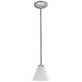 thumbnail image 3 of 28004-1R-BS/WHT Access Lighting Martini-One Light Glass Pendant with Rod-7.25 Inches Wide by 6 Inches Tall-Brushed Steel Finish-White Glass Color, 3 of 5