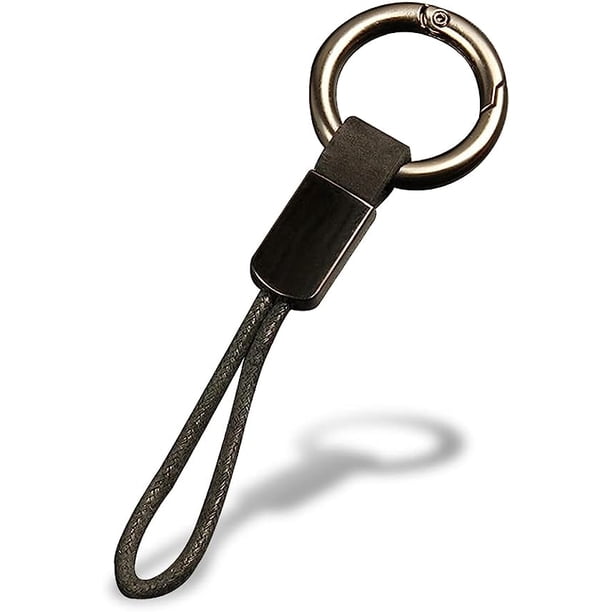 Llavero de piel - Llaveros de coche Llaveros extra - Ideal para llaves de coche, moto y casa (negro)