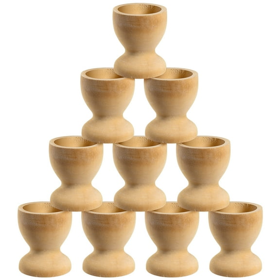 Arborister 10 Wooden Egg Cups DIY Painting Craft Kitchen Supplies