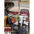 thumbnail image 4 of Outdoor Tablecloth with Umbrella Hole and Zipper, Christmas Square Table Cloth 54x54 Inch Waterproof Tablecloth, Winter Snowman Xmas Trees Balls Red Black Plaid Picnic Table Cover for Patio Camping, 4 of 7