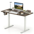 thumbnail image 2 of Costway 48" x 24" Electric Standing Desk with LED Display 2 Memory Height Settings for Home Rustic Brown+White, 2 of 9