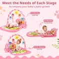 thumbnail image 4 of Baby Play Mat, Caveen Activity Gym Play Mat Center with Musical Play Piano and Hanging Rattles Toys, for Infants 0-12 Months, Pink, 4 of 7
