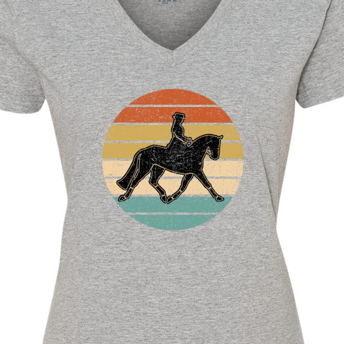 Inktastic Dressage Riding Equestrian Horse Women's V-Neck T-Shirt