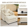 thumbnail image 5 of Luckhao Oversized Accent Chair with Ottoman for Adults, Chenille Cloud Lounge Armchair with Pillows for Living Room, 5 of 7