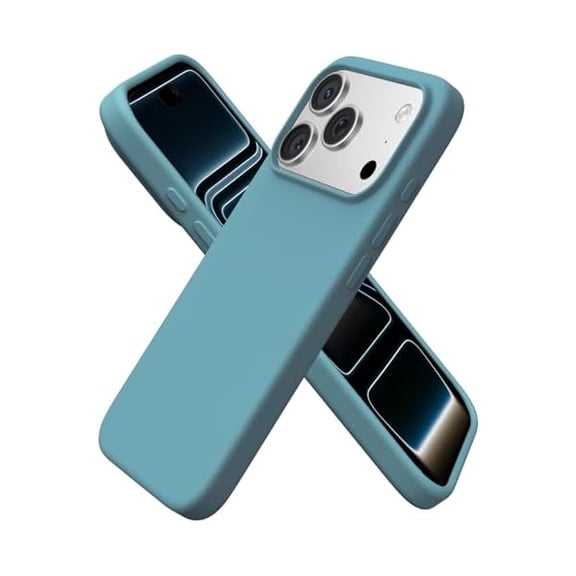 ZHU997 Compatible with iPhone 17 Pro Case, Slim Liquid Silicone 4 Layers Full Covered Soft Gel Rubber Shockproof Protective Phone Case with Anti-Scratch Microfiber Lining-Cactus