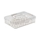 thumbnail image 2 of Caja organizadora de especias de plástico transparente, contenedor de almacenamiento de cocina de grado alimenticio, 12.4x9.3x2.8 pulgadas, sello hermético, apilable, multifuncional, apto para, 2 of 7