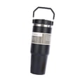 thumbnail image 4 of Botella de agua de acero inoxidable de 890 ml para bebidas frías y calientes, taza de café con aislamiento al vacío versátil de 9,2 pulgadas de alto Negro, 4 of 8