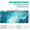 thumbnail image 3 of Mouse Pad with Stitched Edge Premium Textured Smooth Precise Operation Washable Non-Slip Rubber Base Desktop Protection Desk Mat, 35.4 x 15.7 inches, Blue Marble Gold, 3 of 5