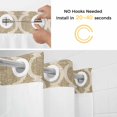 thumbnail image 5 of Khaki Plaid No Hook Shower Curtain with Snap in Liner Retro Country Moroccan National Geometrical Plaid Waterproof Bathroom Shower Curtain with See Through Top Window for Bathtub 54" x 78", 5 of 9
