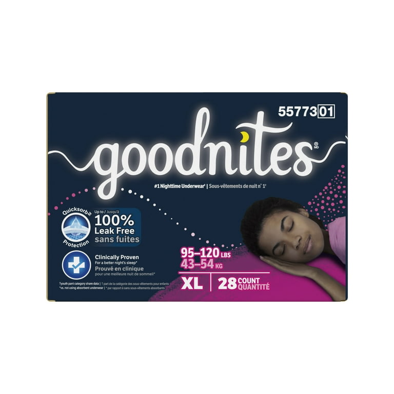 Goodnites Bedwetting Underwear for Girls, XL (95-120 lbs