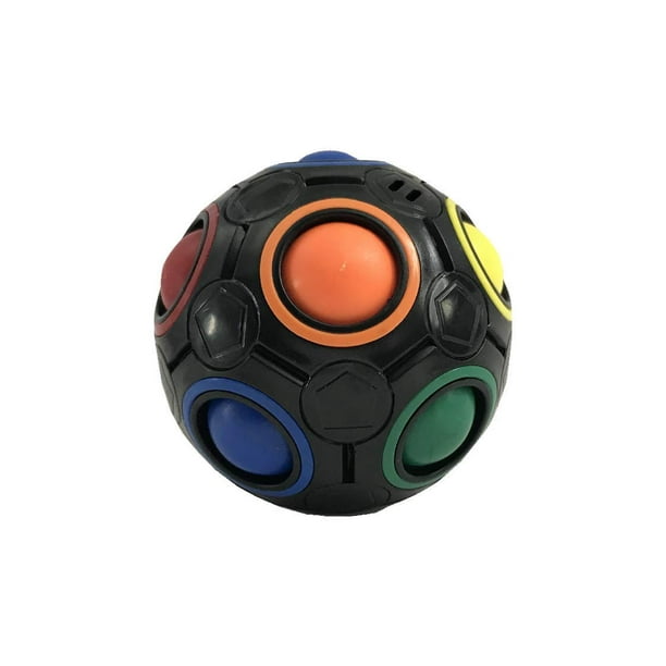 Juguete de rompecabezas con forma de cubo de Rubik, bola arcoíris, colores a juego