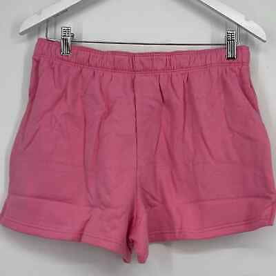Victoria s Secret PINK High Waist Campus Foldover Waist Sweat Shorts Pink M NWT
