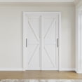 thumbnail image 2 of 48" x 80" White K-Shape Paneled Closet Sliding Door With Hardware Kit (No Assembled Request), 2 of 6