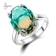 thumbnail image 2 of Anillo de boda de turmalina Multicolor, joyería nupcial, regalo de fiesta de compromiso, piedra preciosa arcoíris grande ovalada AAAAA, 13x18MM, 2 of 4