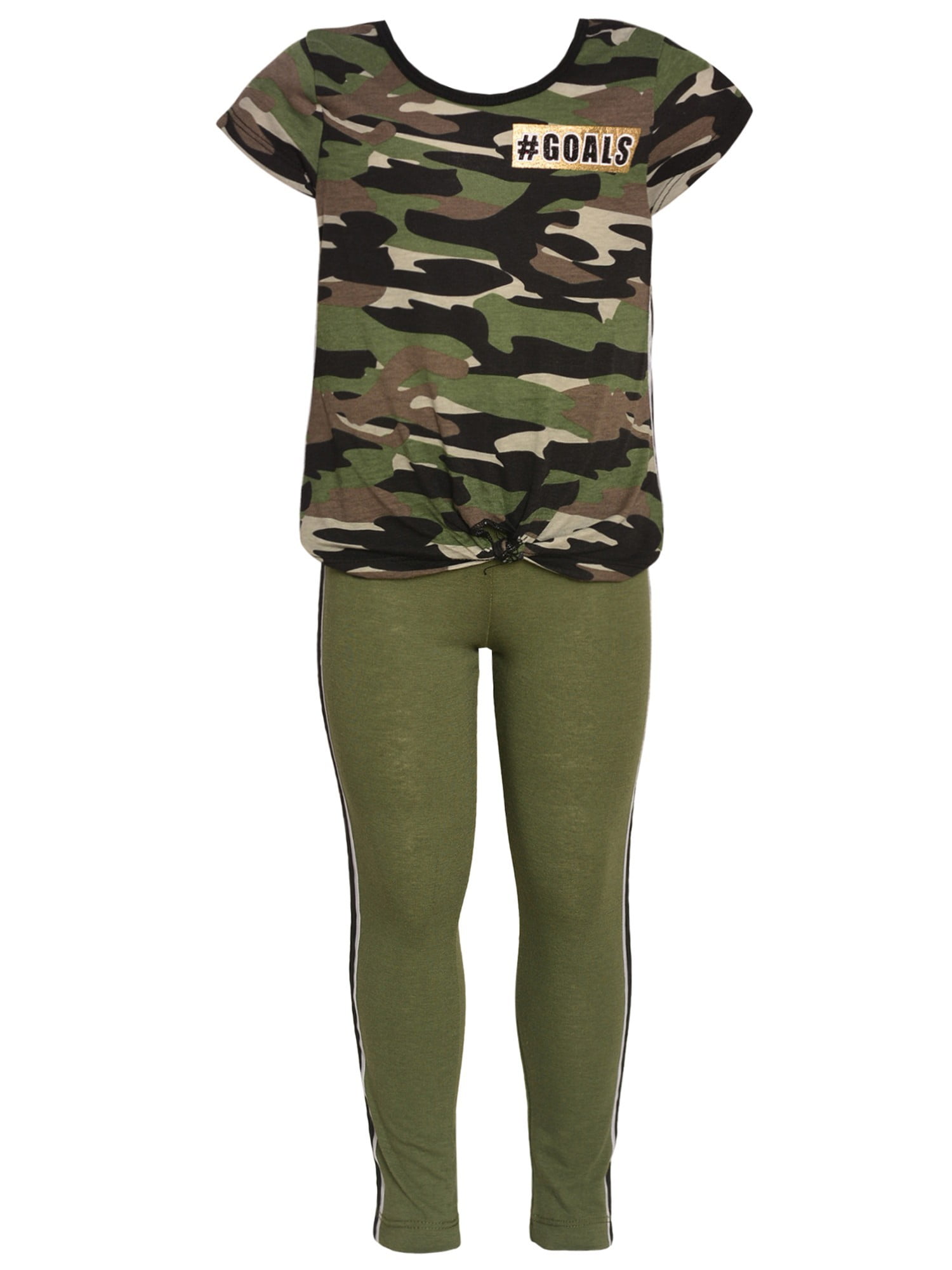 olive green and black outfit