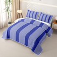 thumbnail image 3 of Castle Fairy Bohemian Thin Vertical Stripe Quilt Full 3-Piece,Boho Wide Band Full Bedspread Sets,Navy White,1 Coverlet and 2 Pillowcases, 3 of 7