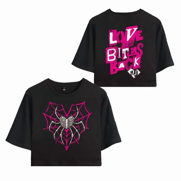 AJ Lee Love Bites Back Merch Merch T-Shirt For Women&Girls Midriff Short Sleeve Summer Clothing Vest Tee