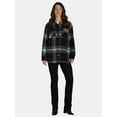 thumbnail image 4 of Time and Tru Women's Plaid Button Front Shacket, XS-XXXL, 4 of 5