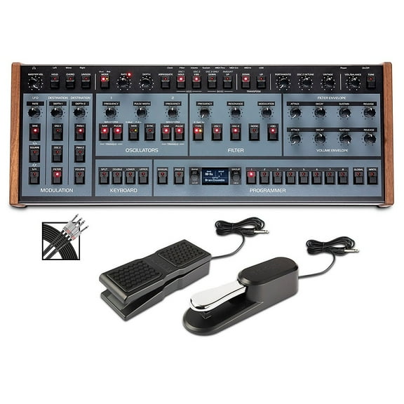 Oberheim OB-X8 Desktop Module With Sustain and Expression Pedals, Audio Cables