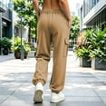 thumbnail image 5 of Lopecy-Sta Pants for Women Cargo Jogger Pants Elastic Drawstring Waist Multi Pockets Loose Fit Street Style Athletic Trousers for Spring Fall, 5 of 7