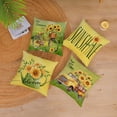 thumbnail image 4 of Sunflower Pillow Covers 18x18 Set of 4 Soft Velvet Summer Throw Pillow Covers Yellow Flower Pillow Covers Cushion Covers Square Pillow Cases for Couch Sofa Patio Outdoor Home Decorations(18 ), 4 of 5