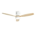 thumbnail image 2 of LiviNest Modern Ceiling Fan for Bedroom: 52 Inch Flush Mount with Light - 3 Solid Wood Blades & Noiseless DC Motor - 6-Speed Remote Control & 3-Tone LED for Living Room, 2 of 6