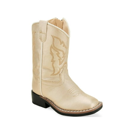 

Old West Shiny Cream Toddler Toe Boots