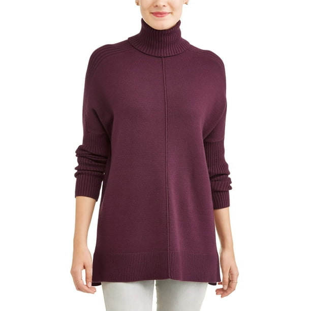 Time and Tru - Time and Tru Women's Cowl Neck Tunic Sweater - Walmart ...