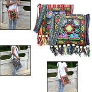 Hmong Vintage Chinese National Style Ethnic Shoulder Bag Embroidery Boho Hippie Tassel Tote Messenger